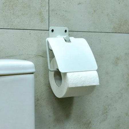 Держатель для туалетной бумаги 13,5*13,5*4,5см металл с крышкой Хром DA34-307 (12)