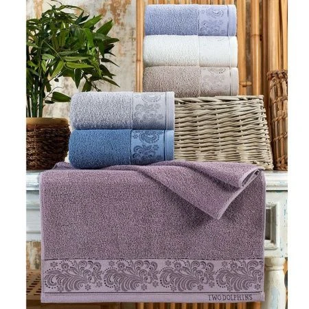 Полотенце махровое 70*140см жаккард TWO DOLPHINS KUMBET 400гр A197 (6)