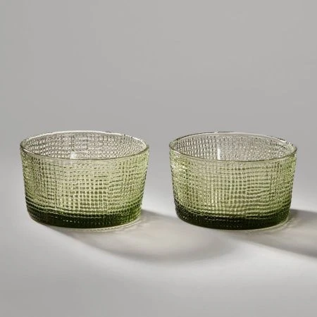 Салатники набор 2шт 10,6*10,5*5,8см стекло Tempo green (12)