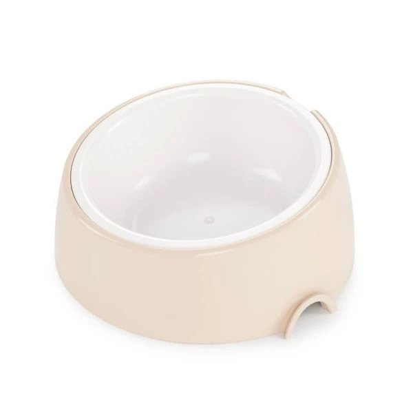 Миска для животных 300мл пластик Alta с наклоном бежевая (14)