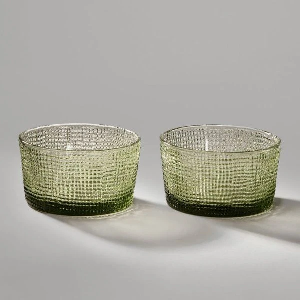 Салатники набор 2шт 10,6*10,5*5,8см стекло Tempo green (12)