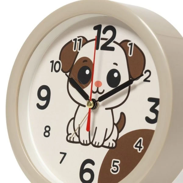 Будильник 15см кварц РУБИН Щенок хаки (20)