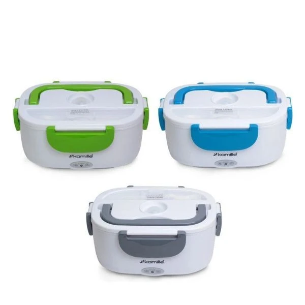 Ланч-бокс электрический 2-х секционный 450/650мл нерж.сталь/пластик арт.2130  (24)