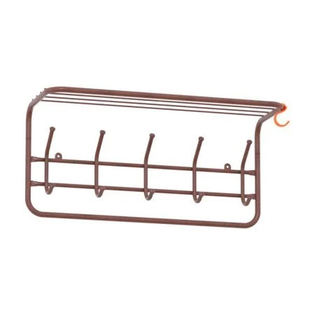 Вешалка настенная с полкой 60*22*26,5см металл коричневая (1)