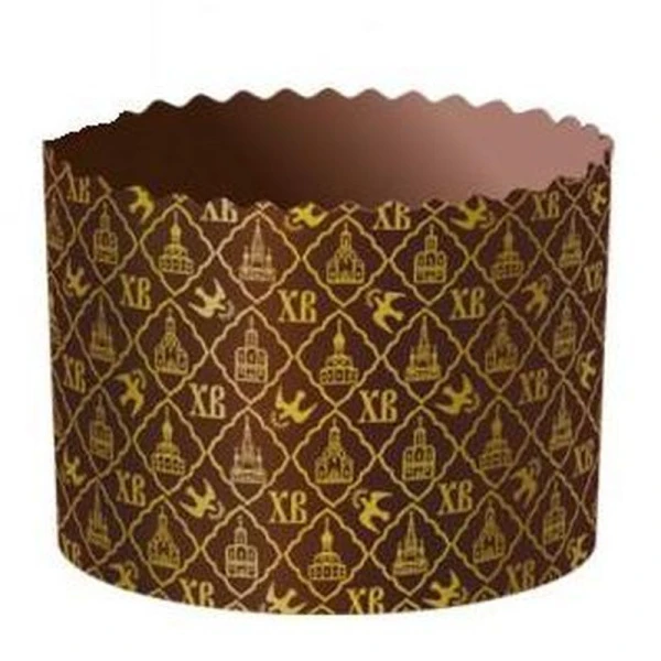 Форма для кулича 11*8,5см 300мл бумажная ХВ ЗОЛОТО (1/2400)