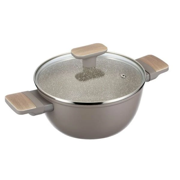 Кастрюля 2,3л литой алюминий АП LATTE со стекл.крышкой 20см индукция 93-AL-LT-4-20 (6)