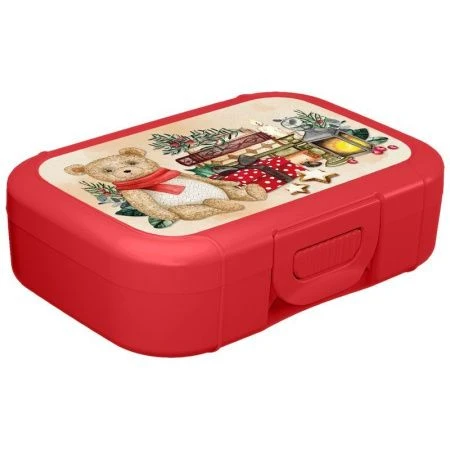 Набор с декором: стакан с крышкой 420мл + ланч-бокс 850мл пластик ИГРУШКИ красный (20) 223137106/03
