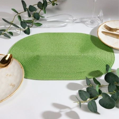 Салфетка сервировочная ПВХ 45*30см Овал зеленый