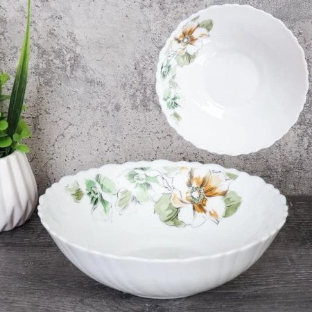 Салатник 480мл 15,5см стеклокерамика ГРАФИЧЕСКИЕ ЦВЕТЫ TW-60 (7364) (6/72)