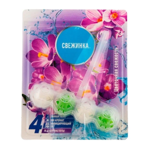 Освежитель-блистер WC 4в1 Свежинка Цветочная свежесть (12)