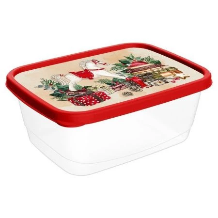Контейнер для продуктов 1,5л пластик ИГРУШКИ с декором красный прямоугольный (24) 223137606/03