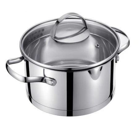 Кастрюля 2,6л h10,5см нерж.сталь Torino со стекл.крышкой 18см со сливом 93-TOR-02 (6)