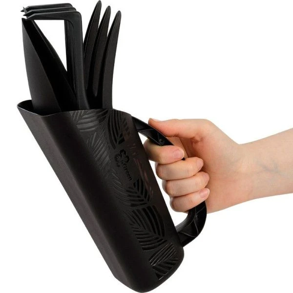 Набор садовых инструментов (грабельки, широкая и узкая лопатки, вилка для пересадки и совок) пластик