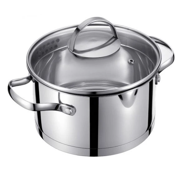 Кастрюля 2,6л h10,5см нерж.сталь Torino со стекл.крышкой 18см со сливом 93-TOR-02 (6)