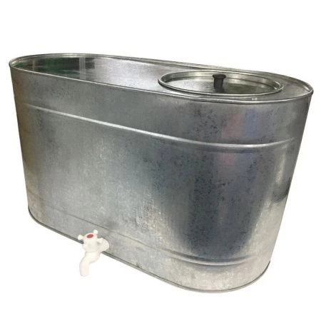 Бак для душа 75л оцинковка с крышкой с краном (1)