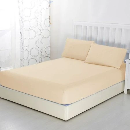 Простыня на резинке 90*200*20 трикотаж Бежевый