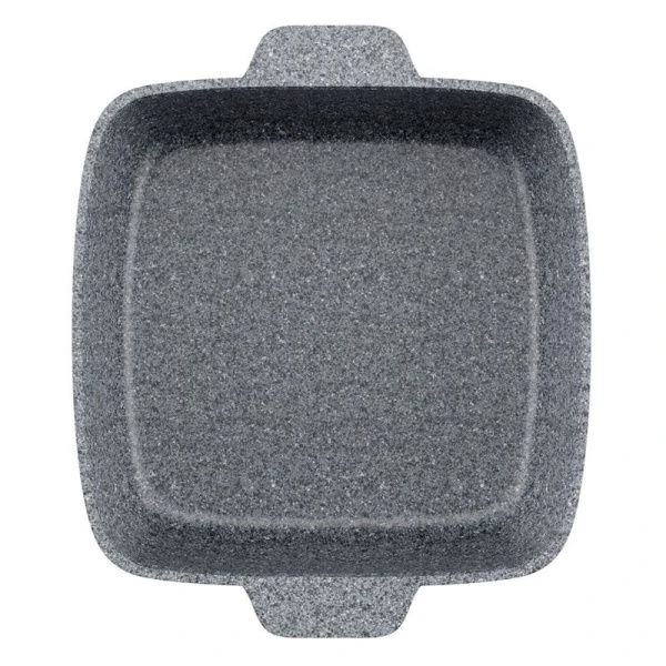 Жаровня квадратная 4л алюминий АП PREMIUM GREY стекл.крышка 28*28см (5)