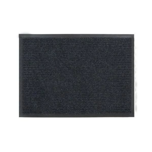 Коврик придверный 40*60см полиэстер/ПВХ ребристый влаговпитывающий черный (15)