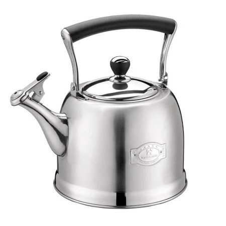 Чайник со свистком 3л нерж.сталь черная ручка (12)