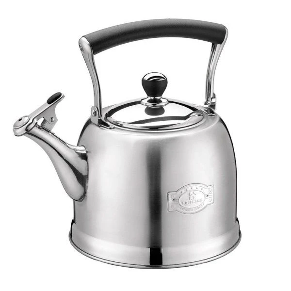 Чайник со свистком 3л нерж.сталь черная ручка (12)