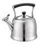 Чайник со свистком 3л нерж.сталь черная ручка (12)
