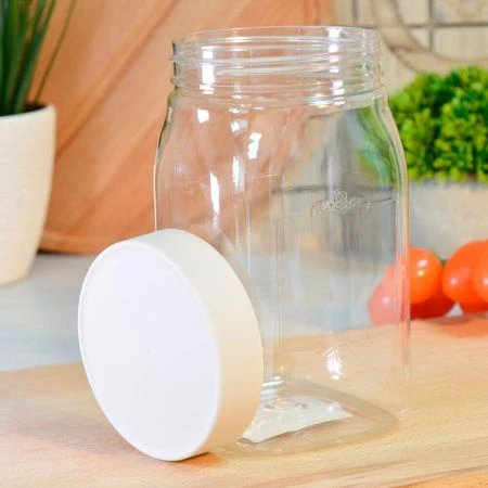 Банка для сыпучих продуктов 1л пластик Lentils светло-бежевый (12) 223136525/02