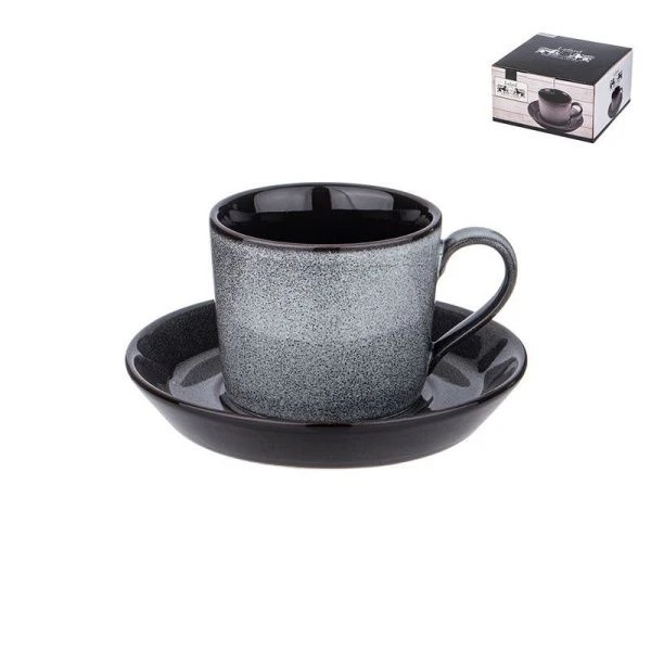 Чайный набор 2пр фарфор ГРАФИТ на 1 персону 250мл (12)