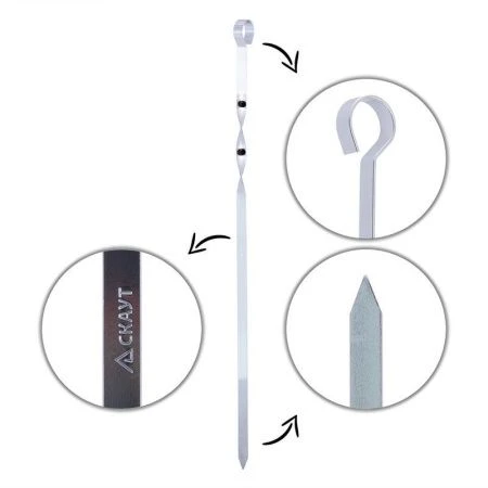 Шампуры набор 6шт 445*10*1мм металл плоские в чехле Скаут (48)