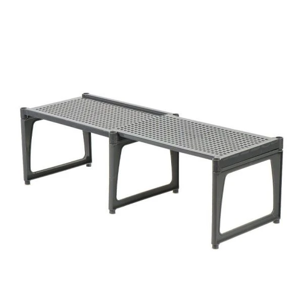 Подставка раздвижная 31*19,5*17см пластик ЛОФТ серая на пластиковых ножках (10)