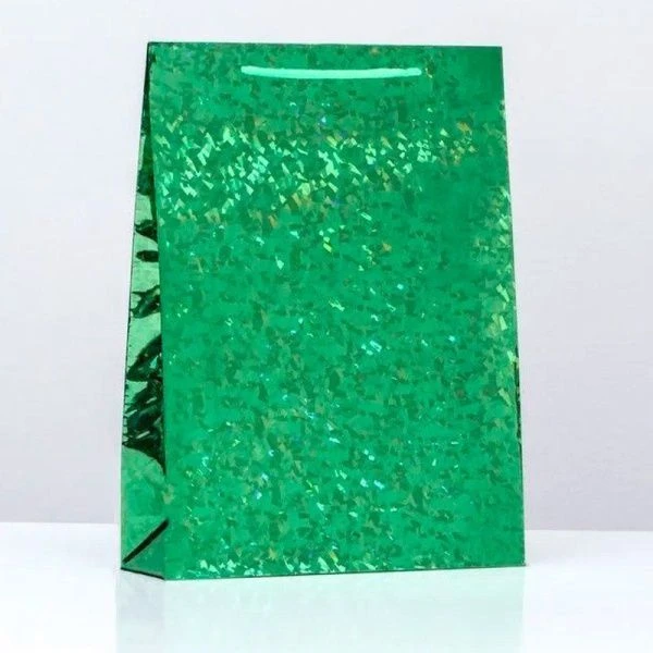 Пакет фольгированный 34*26*8см Зеленый МИКС 9655556