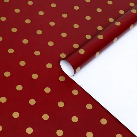 Бумага упаковочная 100*70см Горох винный 2 листа глянцевая 6485031