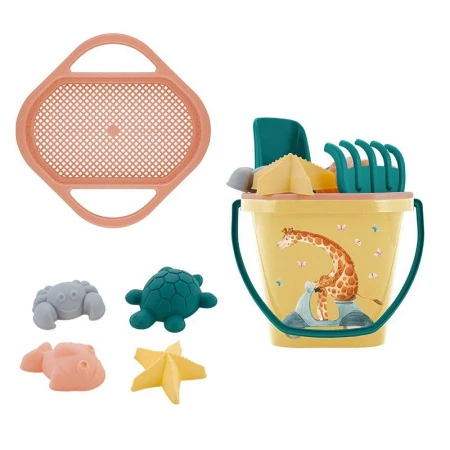 Набор детский для игры с песком 8пр (ведро, сито, совок, грабли, 4 формы) Play with Me Busy Anim (8)