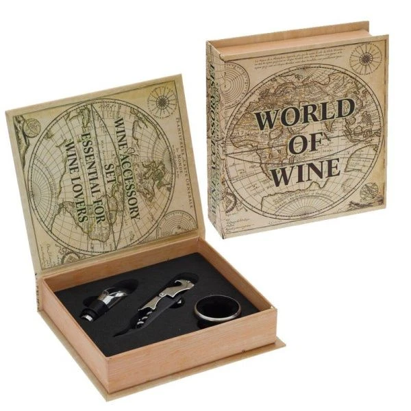 Набор для вина 3пр (аэратор, кольцо, штопор) 14,5*16,5*4см