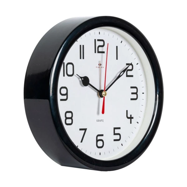Будильник 15см кварц РУБИН Классика черный (20)