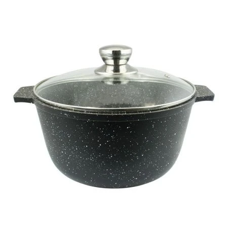 Кастрюля 4л алюминий АП Granit Perfection black со стекл.крышкой (5)