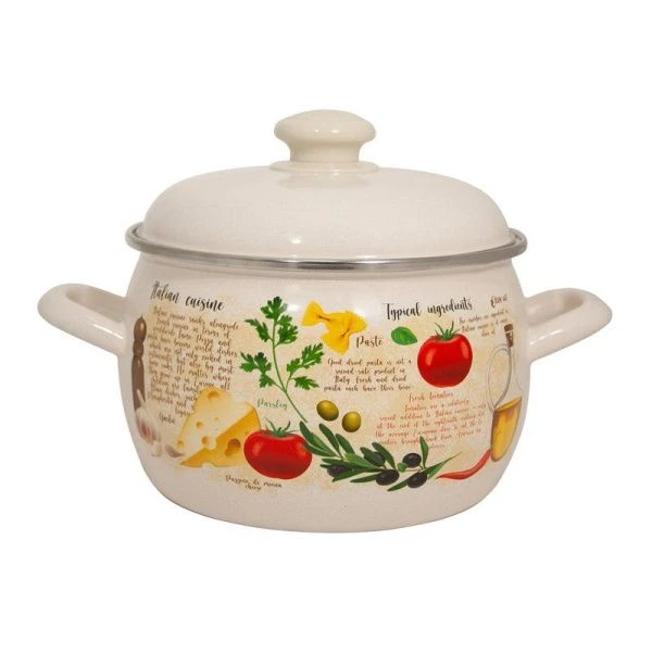 Кастрюля 3,5л эмаль КАПРЕЗЕ сферическая жемчужная С-4213АП2/4Жм (4)