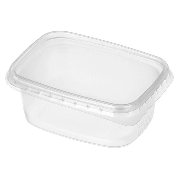 Контейнер одноразовый 350мл полистирол прямоуг. прозрачный с крышкой СтироПласт 108*82 (20/1500)