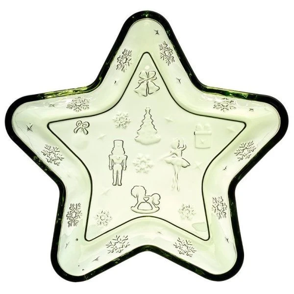 Блюдо сервировочное 21*21*2,5см стекло ЩЕЛКУНЧИК зеленый (16)