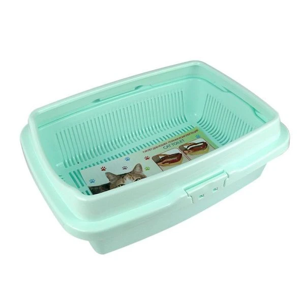 Туалет для кошек бол. полная комп. 325*430*155мм пластик ментол 235 (18)