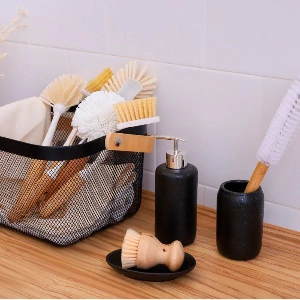 Набор для ванной "Венера", 3 предмета (мыльница, дозатор для мыла, стакан), цвет черный 4481949