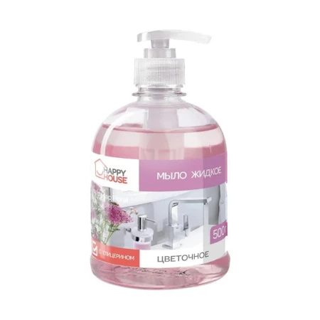 Мыло жидкое 500мл Happy House Цветочное (12)