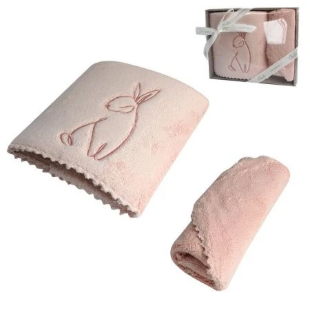 Набор полотенец микрофибра 2пр 40*60/30*30см беби-розовый 4294019+4294016+K-338B