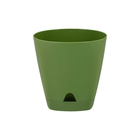 Горшок для цветов 650мл 110мм пластик Amsterdam с прикорневым поливом оливковый (12)
