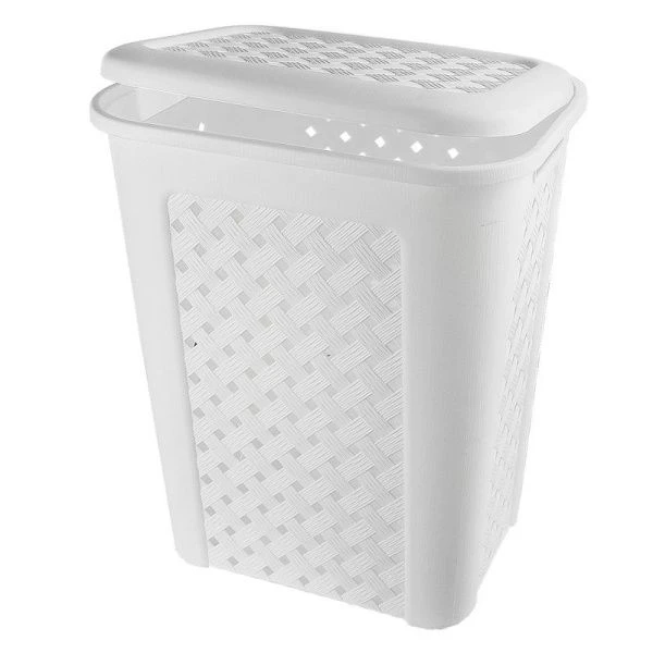 Корзина для белья 30л 38*28*46см пластик ВИОЛА белый (10)