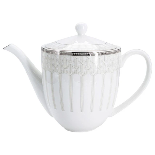 Чайный набор 40пр фарфор РИВЬЕРА на 12 персон 300мл белый с серебристым кантом AL-1006/40-E11 (2)