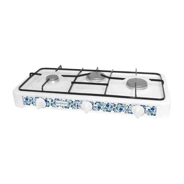 Плита газовая металл 2*3200Вт + 2500Вт 3 конфорки белая EN-003 (4)