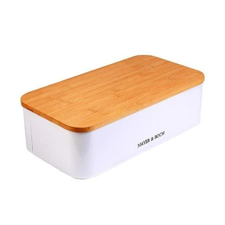 яяяХлебница 42*22,5*12,5см нерж.сталь/бамбук МВ29908 (4)