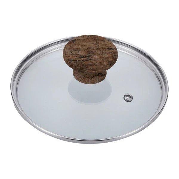 Ковш 1,3л h8см алюминий АП Terra со стекл.крышкой 16см индукция (6)