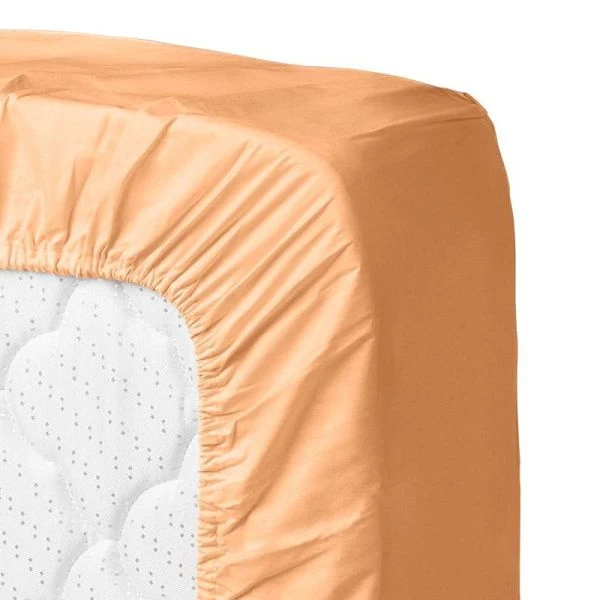 Простыня на резинке 200*200 сатин шафран