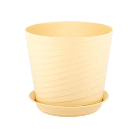Горшок цветочный 750мл d11см пластик ВЕРОНА с поддоном крем PL0387 (14)
